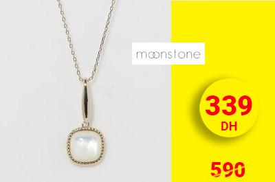 Collier Moonstone 'Phybie' Nacre blanche