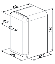 Réfrigérateur SMEG 114L Années 50 (FAB10R)