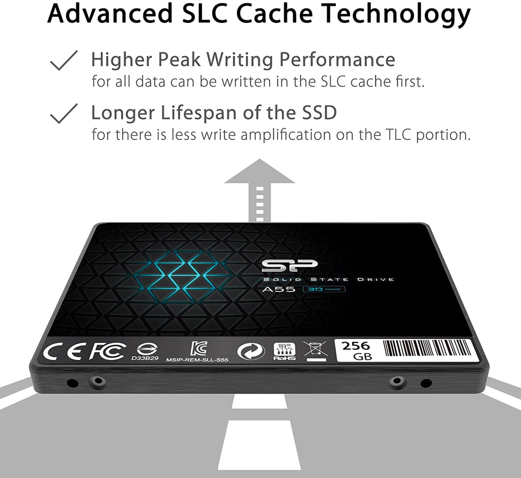 Disque Dur Silicon Power 256Go SSD interne (SP256GBSS3A55S25)