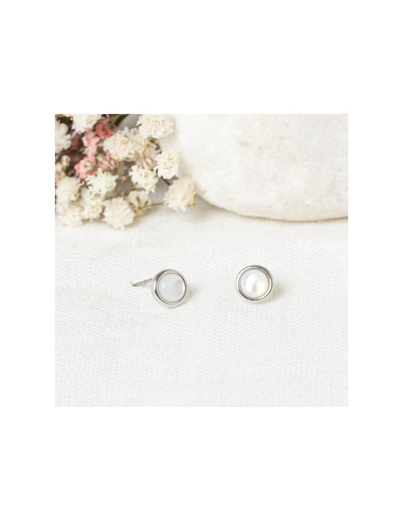 Boucles d'oreilles Lou ornées de Nacre (3E/A661Bl)