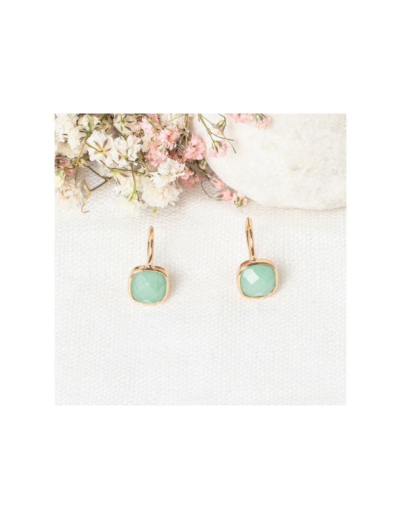 Boucles d'oreilles "Ella" Aventurine verte (3E/A733VVj)