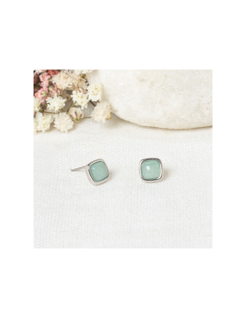 Boucles d'oreilles Lina ornées de Amazonite (3E/A660V)