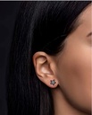 Boucles d'oreilles Victoria Walls puces argenté et blanc (VE1116S)