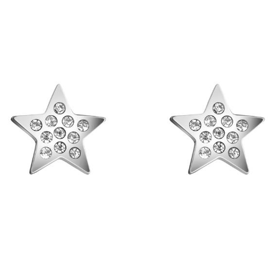 Boucles d'oreilles Victoria Walls puces argenté et blanc (VE1116S)