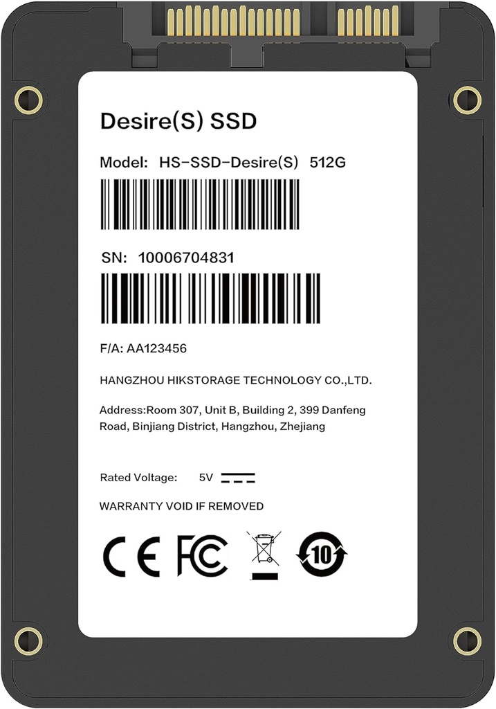 Disque dur SSD interne 512Go Hikvision SATA 2.5" 6Gb/s (HS-SSD-DESIRE(S))