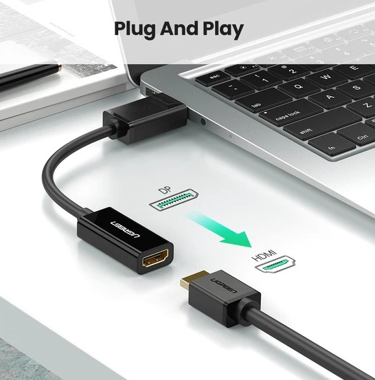 Cable Ugreen Displayport Male vers HDMI Female 4K 30HZ (40363)