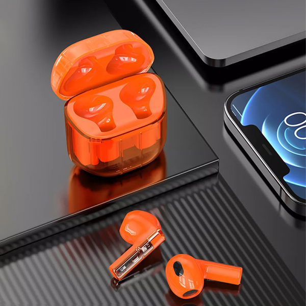 WIWU airbuds Ghost TWS - écouteurs sans fil Bluetooth Pure BASS | Orange