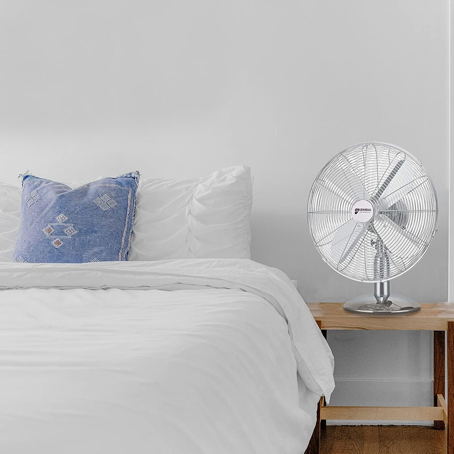 Ventilateur sur pied vintage léger en métal GENERAL 16"