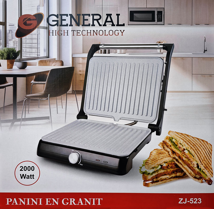 Panini Grill Toast Granit Céramique 2000W Pro Antiadhésif sans huile ni beurre