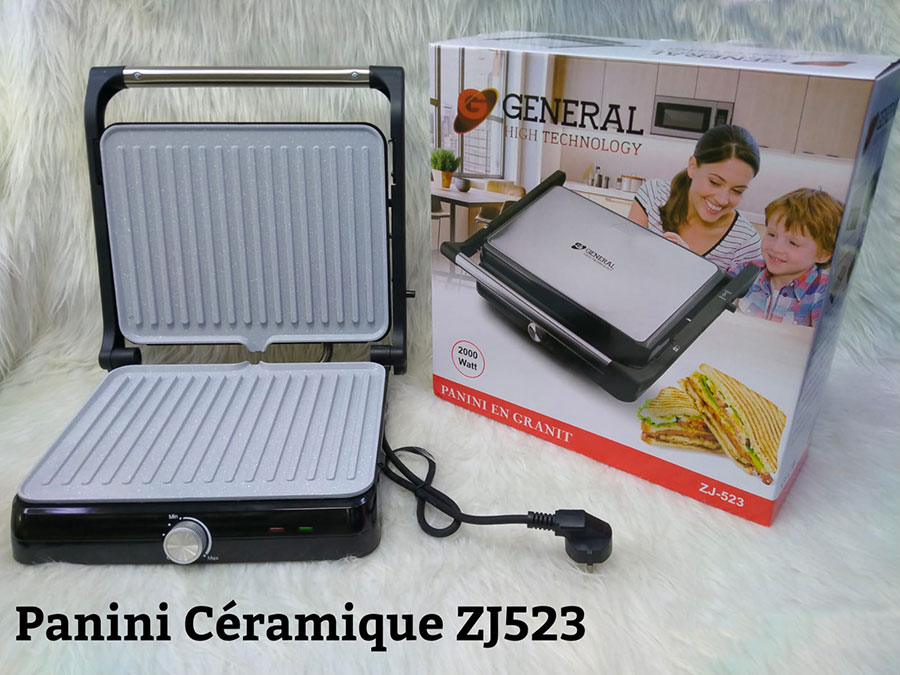 Panini Grill Toast Granit Céramique 2000W Pro Antiadhésif sans huile ni beurre