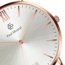 Montre Paul McNeal à quartz en cuir Noir et doré rose (MAL-1020R)