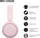 Casque Sony CH520 Bluetooth Rose (WH-CH520/PZ)