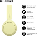 Casque Sony CH520 Bluetooth Jaune (WH-CH520/YE)