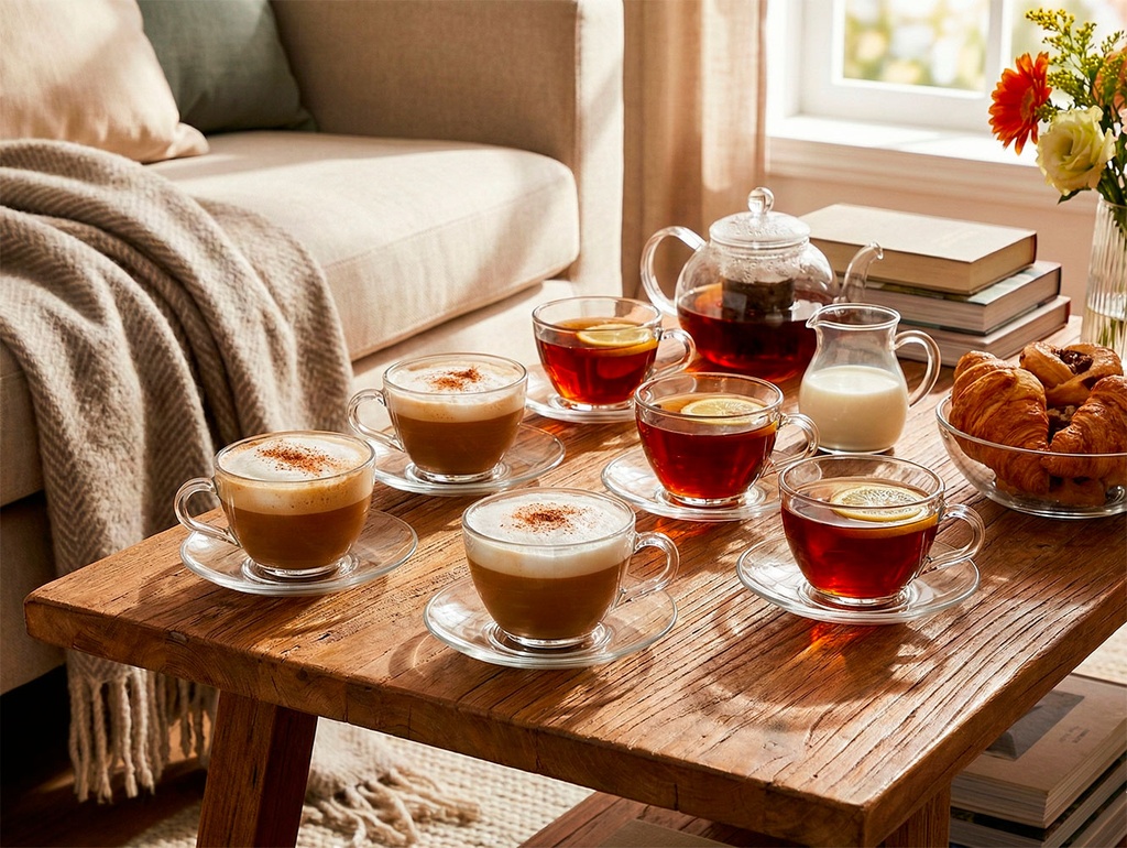 Service de 6 Tasses avec sous tasses café ou thé, Paris TEA
