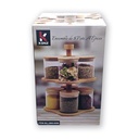 Kenz Pots à épices, service à épices 8 pièces avec support