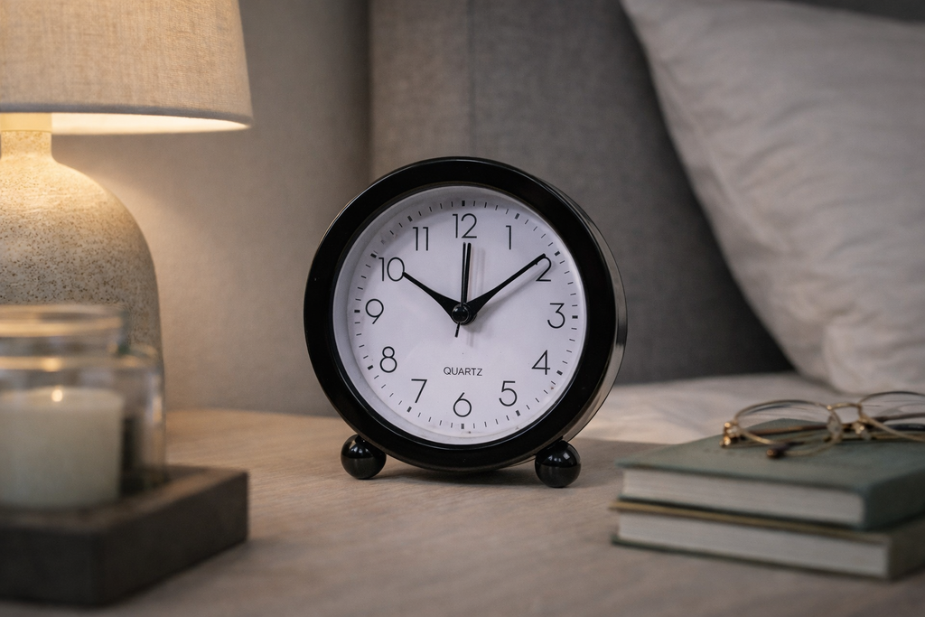 Pandiani Horloge Réveil de table analogique noir – Quartz