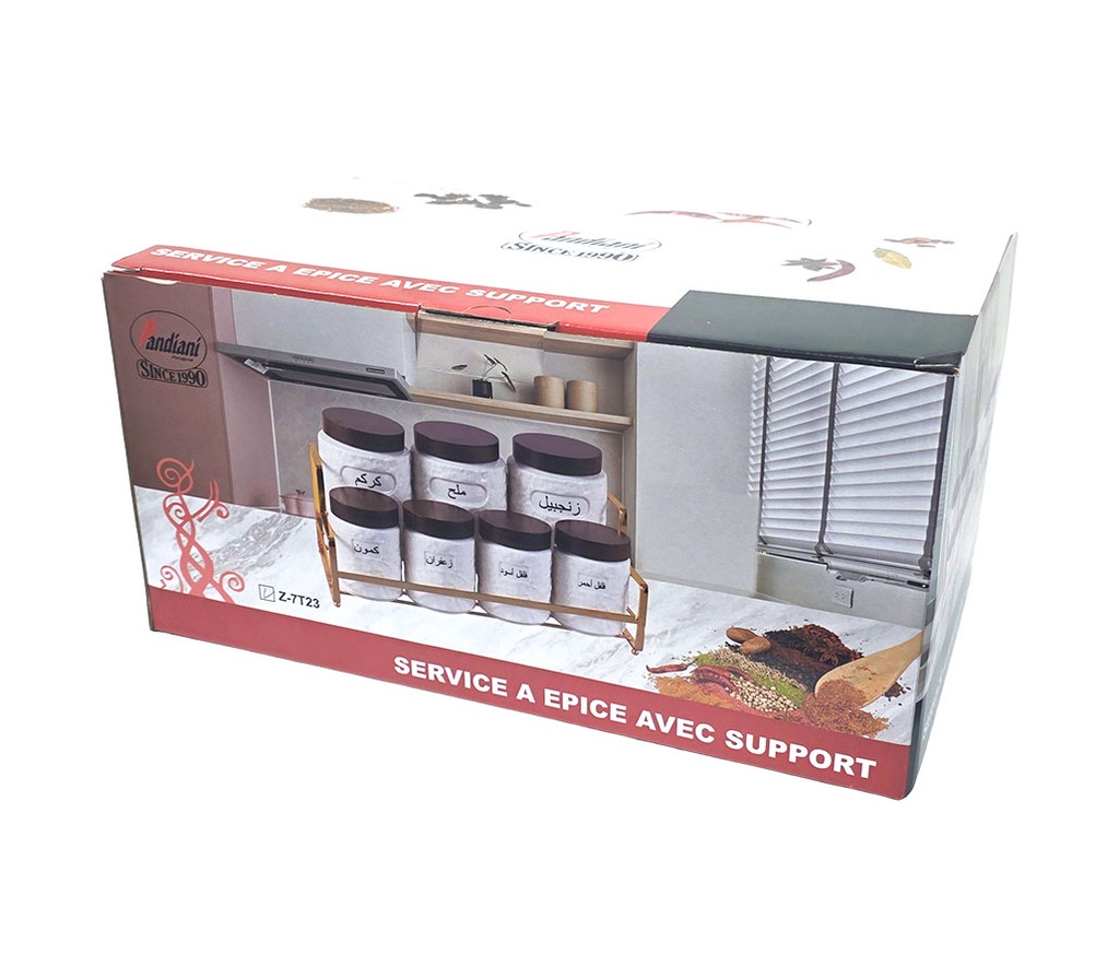 Pots à épices, service à épices avec support