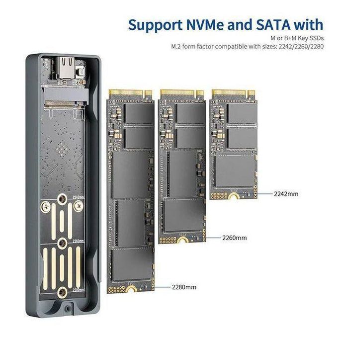 hiksemi Boitier disque dur externe Nvme M.2 SATA SSD (HS-HUB-MD202)