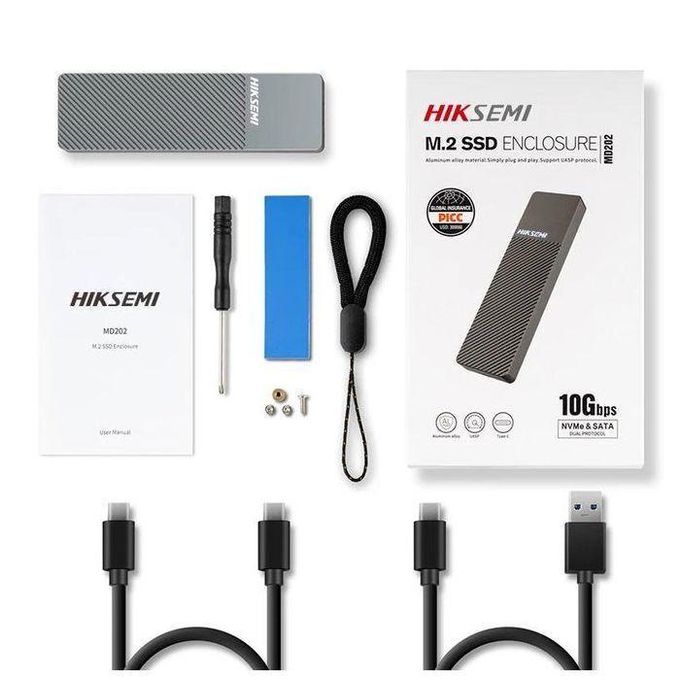 hiksemi Boitier disque dur externe Nvme M.2 SATA SSD (HS-HUB-MD202)