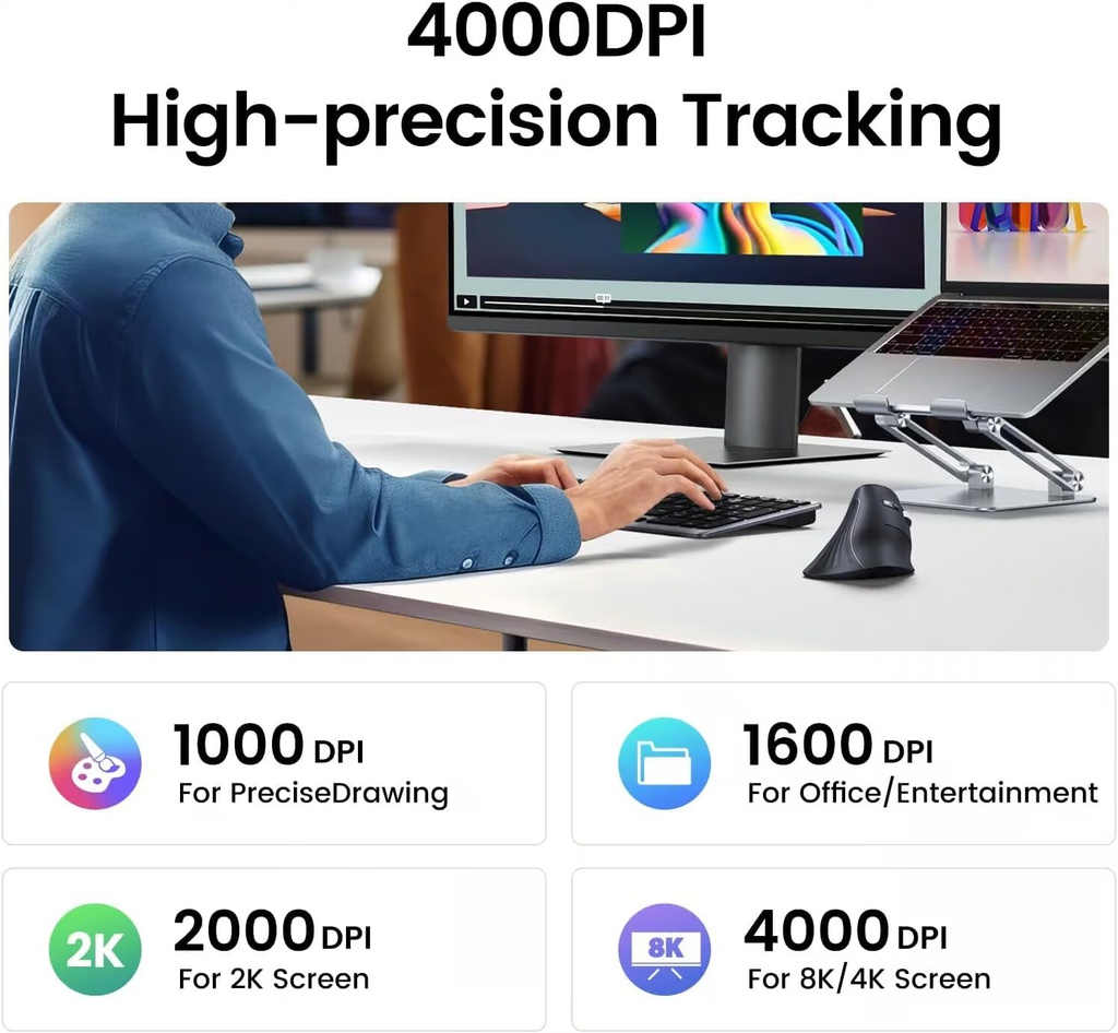 Ugreen souris sans fil multi-mode vertical MU008 (25444)