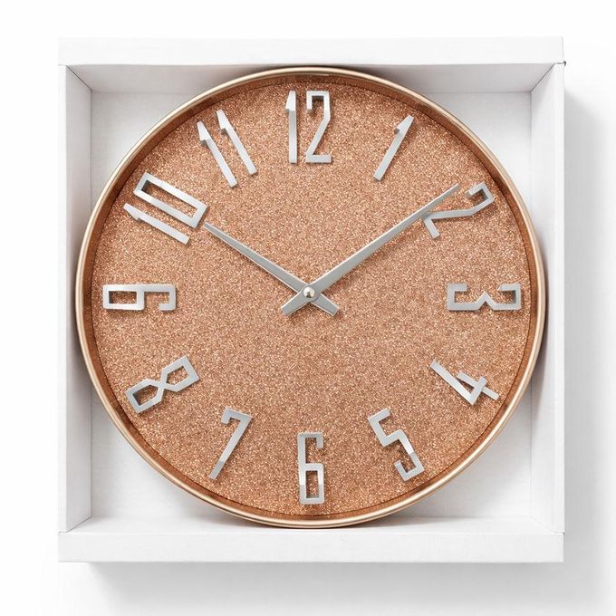 Pandiani Horloge Murale Design Rose Gold Effet Pailleté