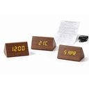 Pandiani Réveil Digital LED Effet Bois avec 3 Alarmes – Heure, Température, Date