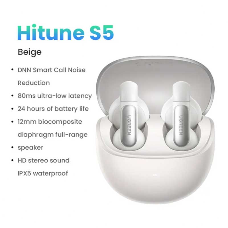 UGREEN écouteurs Sans Fil Buds HiTune S5 – Bluetooth 5.4 – Blanc