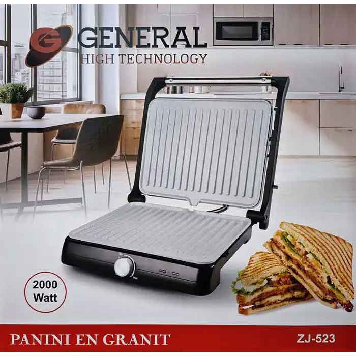 Panini Grill Toast Granit Céramique 2000W Pro Antiadhésif sans huile ni beurre