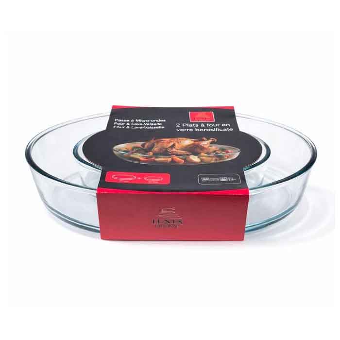 2 Plats à four en verre Borosilicate ovale