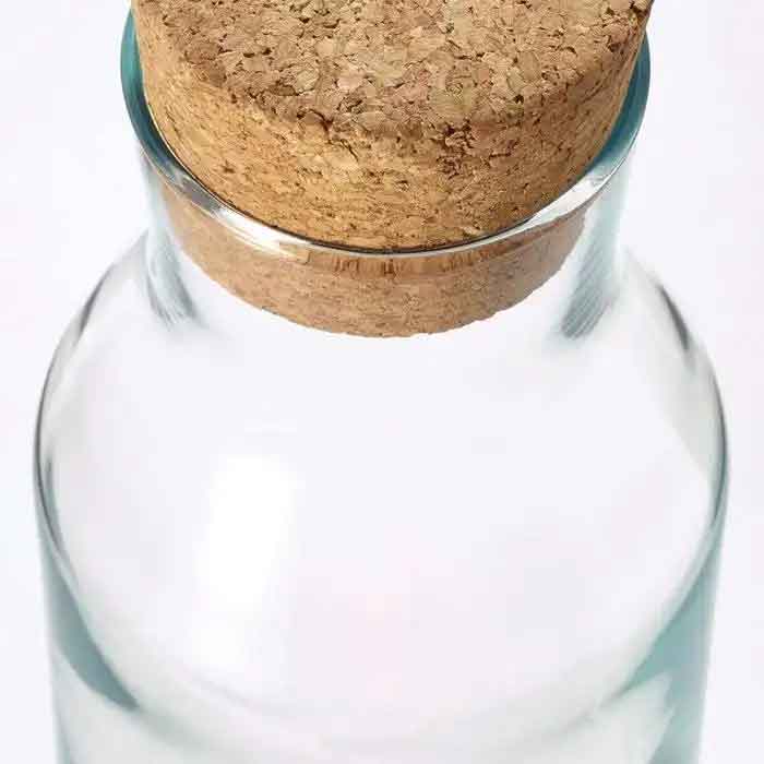 Bouteille, Carafe en verre transparent avec bouchon en liège 1,2L luxus