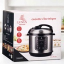 Autocuiseur multicuiseur électrique intelligent Luxus LX-PC001 de 6 litres couleur inox et noir avec écran digital - Bazarcom Maroc.