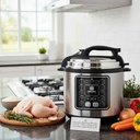 Autocuiseur multicuiseur électrique intelligent Luxus LX-PC001 de 6 litres couleur inox et noir avec écran digital - Bazarcom Maroc.