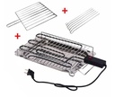 Barbecue électrique inoxydable + Grille viande + 6 Brochettes