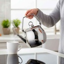 Bouilloire à sifflet traditionnelle Pandiani 2.5L en acier inoxydable brillant - Bazarcom Maroc