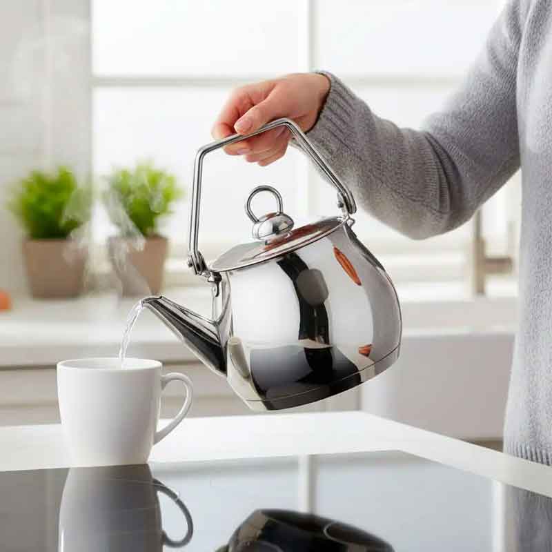 Grande bouilloire traditionnelle Pandiani 3.5 litres en acier inoxydable - Bazarcom Maroc