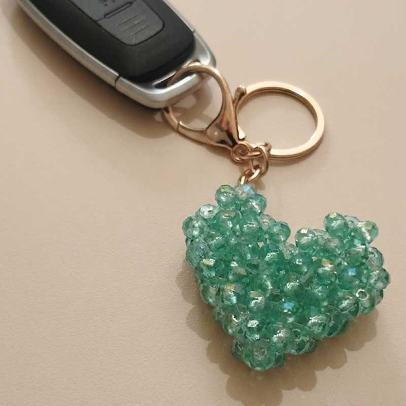 Porte-clés & Charme de Sac DORÉA – Crystal Bloom Turquoise