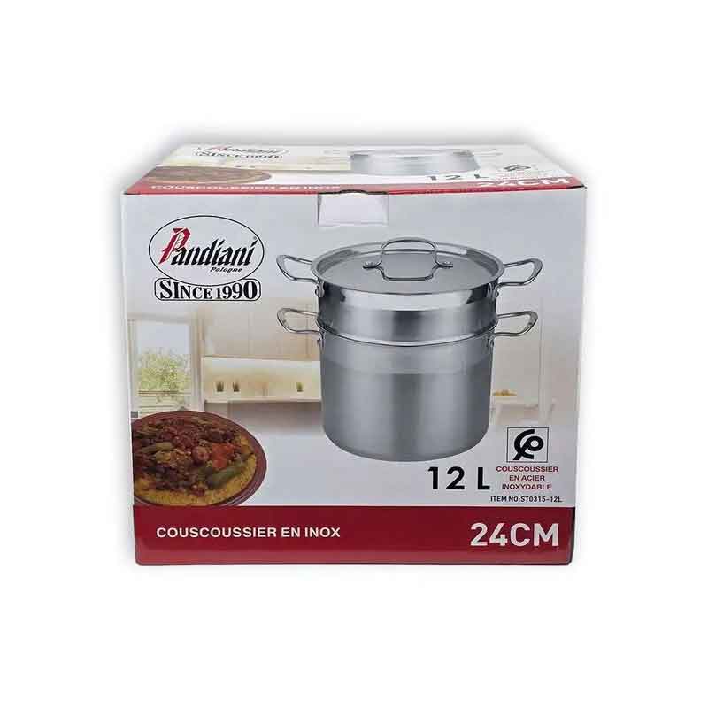 Couscoussier Pandiani 12L Inox 24cm | Prix Maroc
