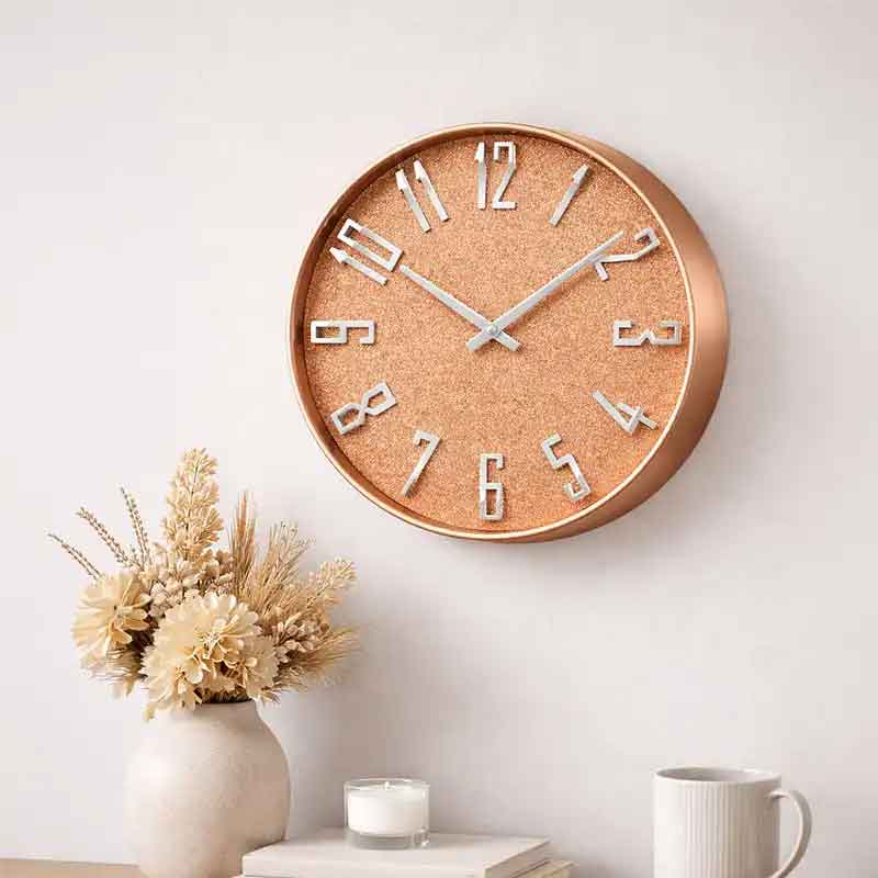 horloge-murale-rose-gold-effet-paillete-pandiani-bazarcom-maroc