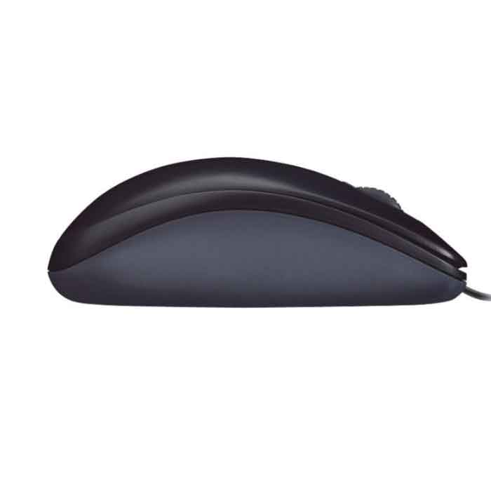 Profil de la souris ambidextre Logitech M90 noire