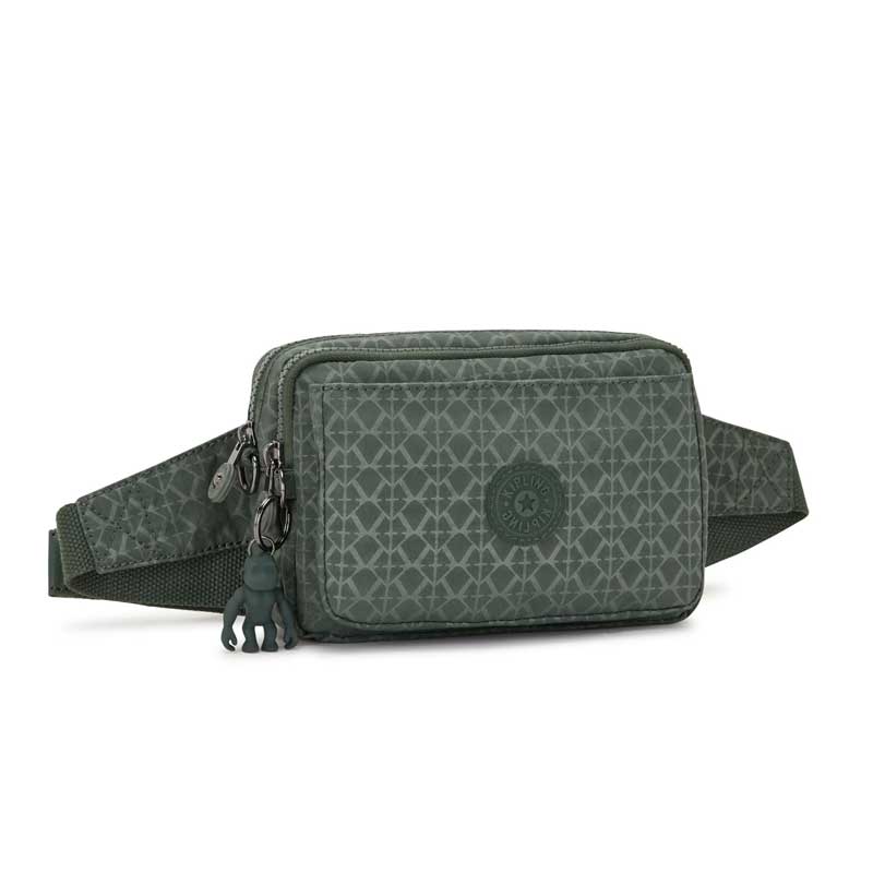 Sac bandoulière Kipling Abanu Multi Sign Green Embosse convertible en banane