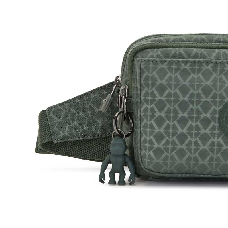Sac bandoulière Kipling Abanu Multi Sign Green Embosse convertible en banane