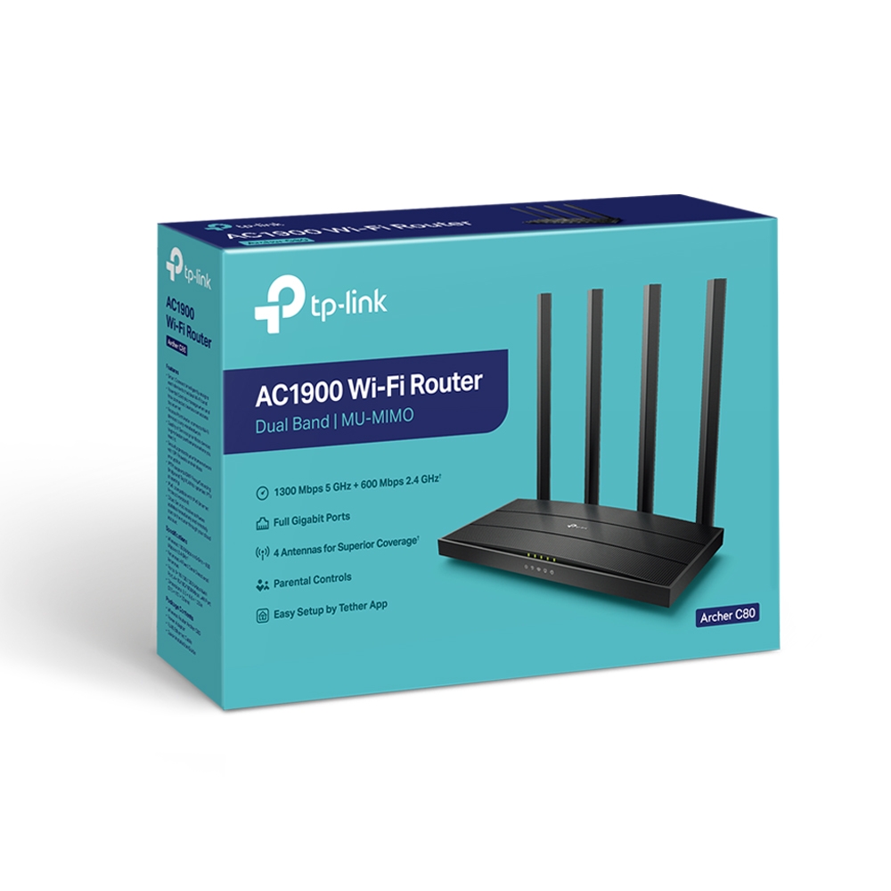 Routeur tp-link AC1900 MU-MIMO WiFi, Dual-Band , Archer C80 (1750502402)