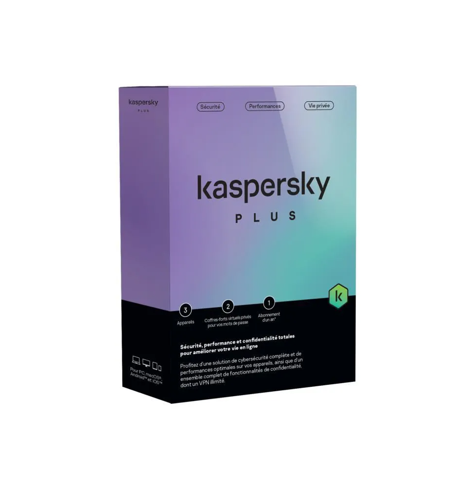 Kaspersky Plus - 3 Postes / 1 an (KL10428BCFS-SLIMMAG)