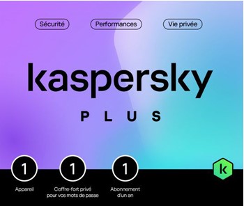 Kaspersky Plus - 1 Poste / 1 an (KL10428BAFS-FFPMAG)