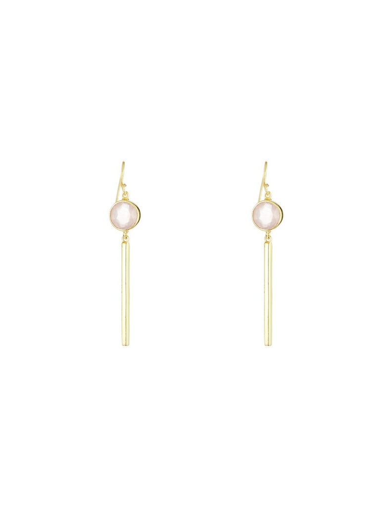 Boucles d'oreilles Moonstone Solange Quartz Rose (3E/C366Roj)