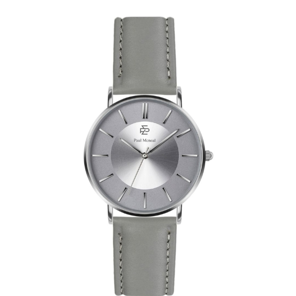 Montre Paul McNeal en cuir Gris (PBE-B048S)