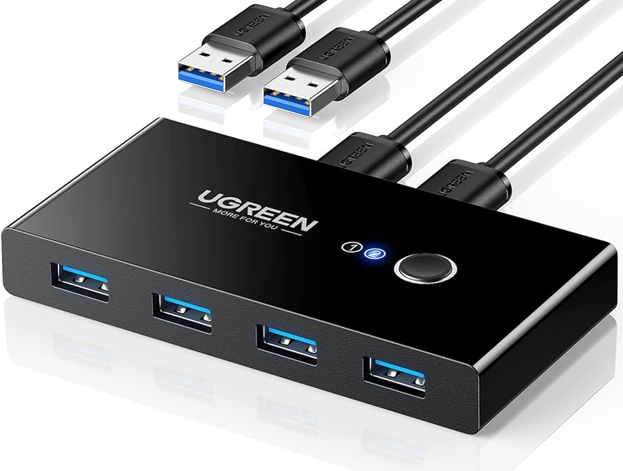 Switch Ugreen USB 3.0 - 4 Ports pour 2 PC 2 Entrées 4 Sorties USB (30768)