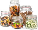 Lot de 5 bocaux Pandiani hermétiques en verre avec couvercle à rabat