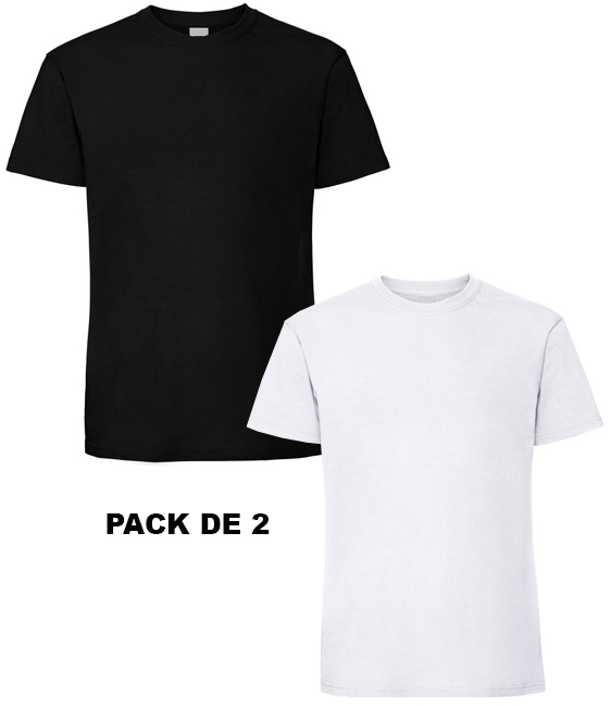 Tshirt 100% Cotton pack de 2