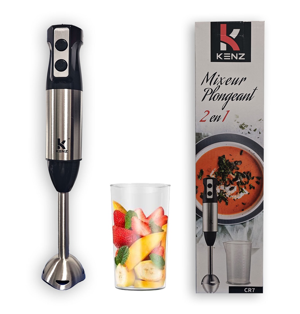 Kenz Mixeur plongeant 4 en 1 Inox